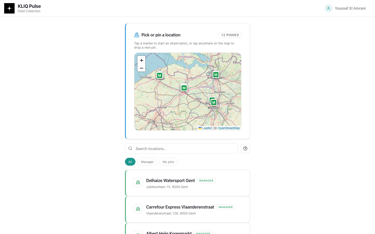 Location picker with map